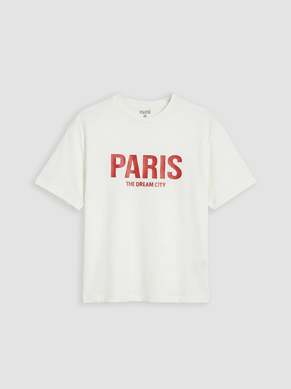 Beyaz Paris Baskılı Soft Touch Kadın Tişört