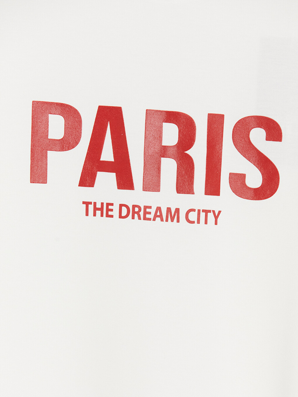 Beyaz Paris Baskılı Soft Touch Kadın Tişört-6