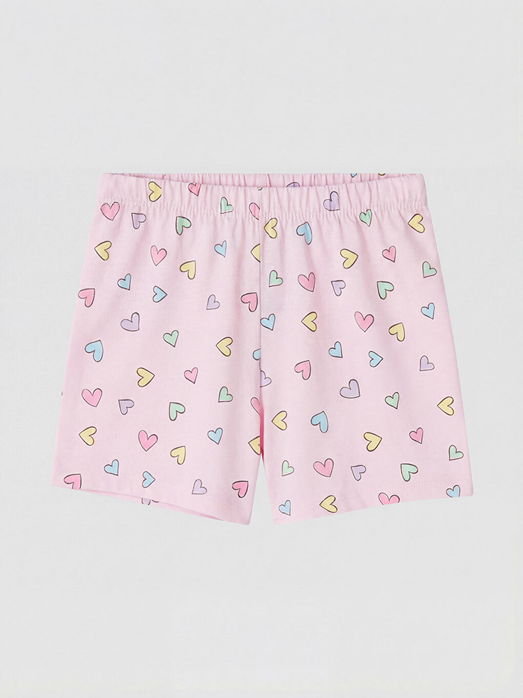 Pembe Gömlek Yaka Kız Çocuk Şortlu Pijama Takımı-3