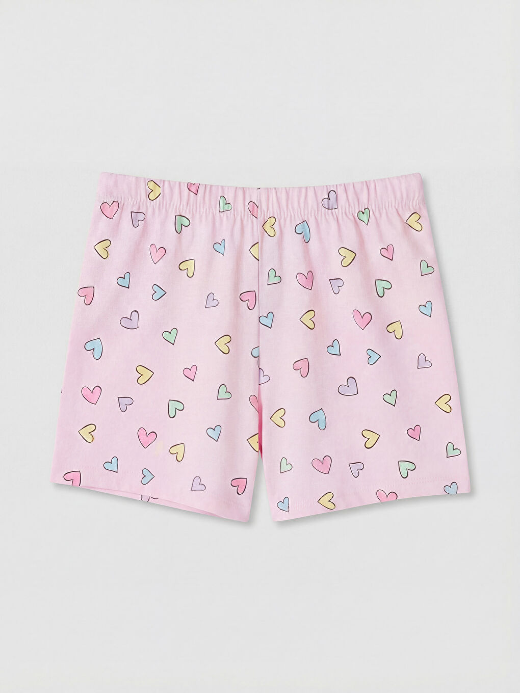 Pembe Gömlek Yaka Kız Çocuk Şortlu Pijama Takımı-4