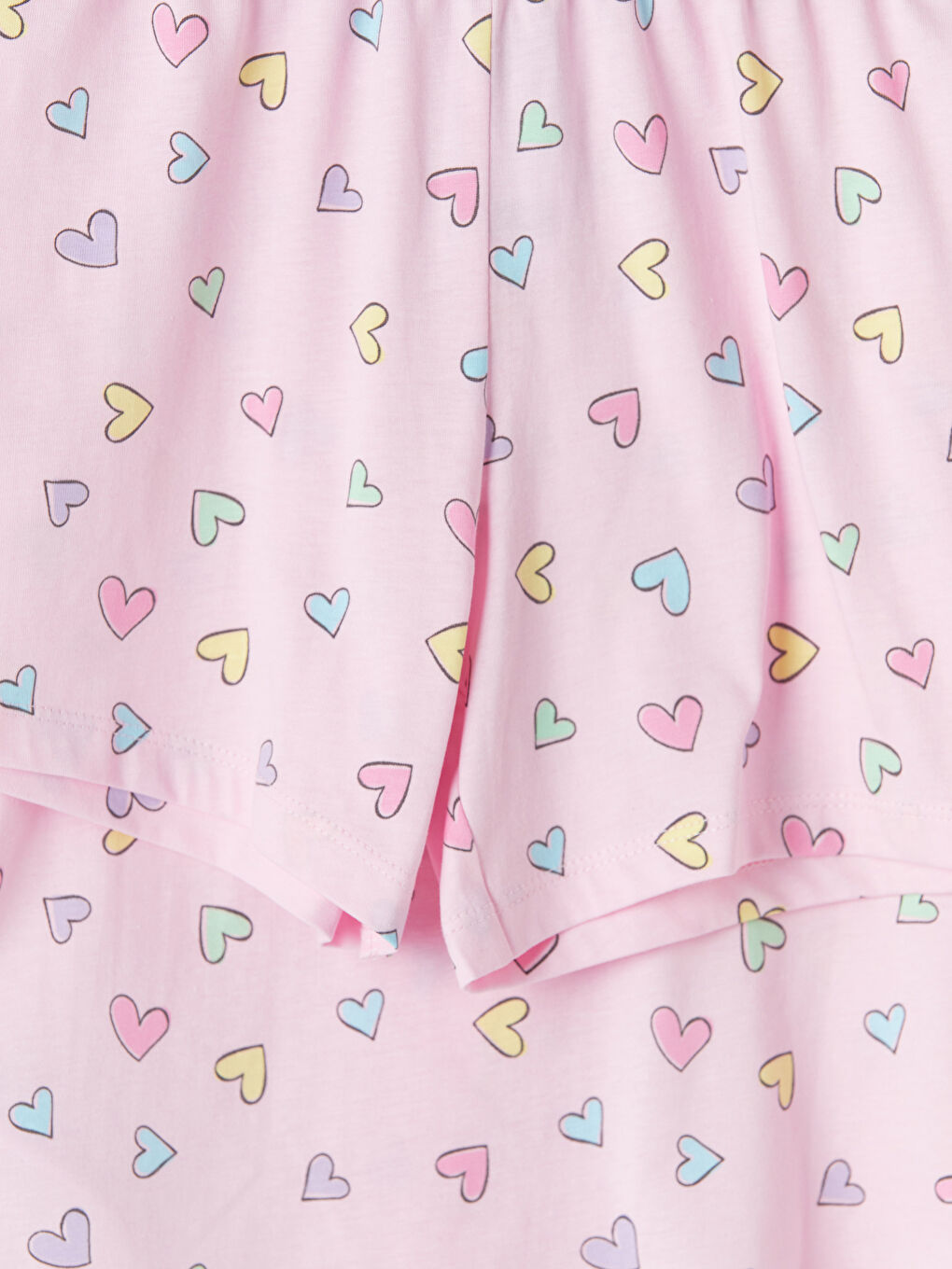 Pembe Gömlek Yaka Kız Çocuk Şortlu Pijama Takımı-6