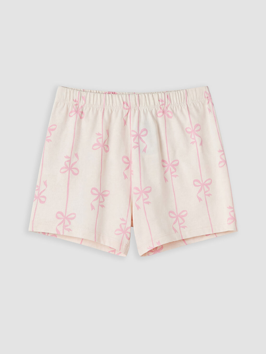 Pembe Fiyonk Desenli Kız Çocuk Şortlu Pijama Takımı-2