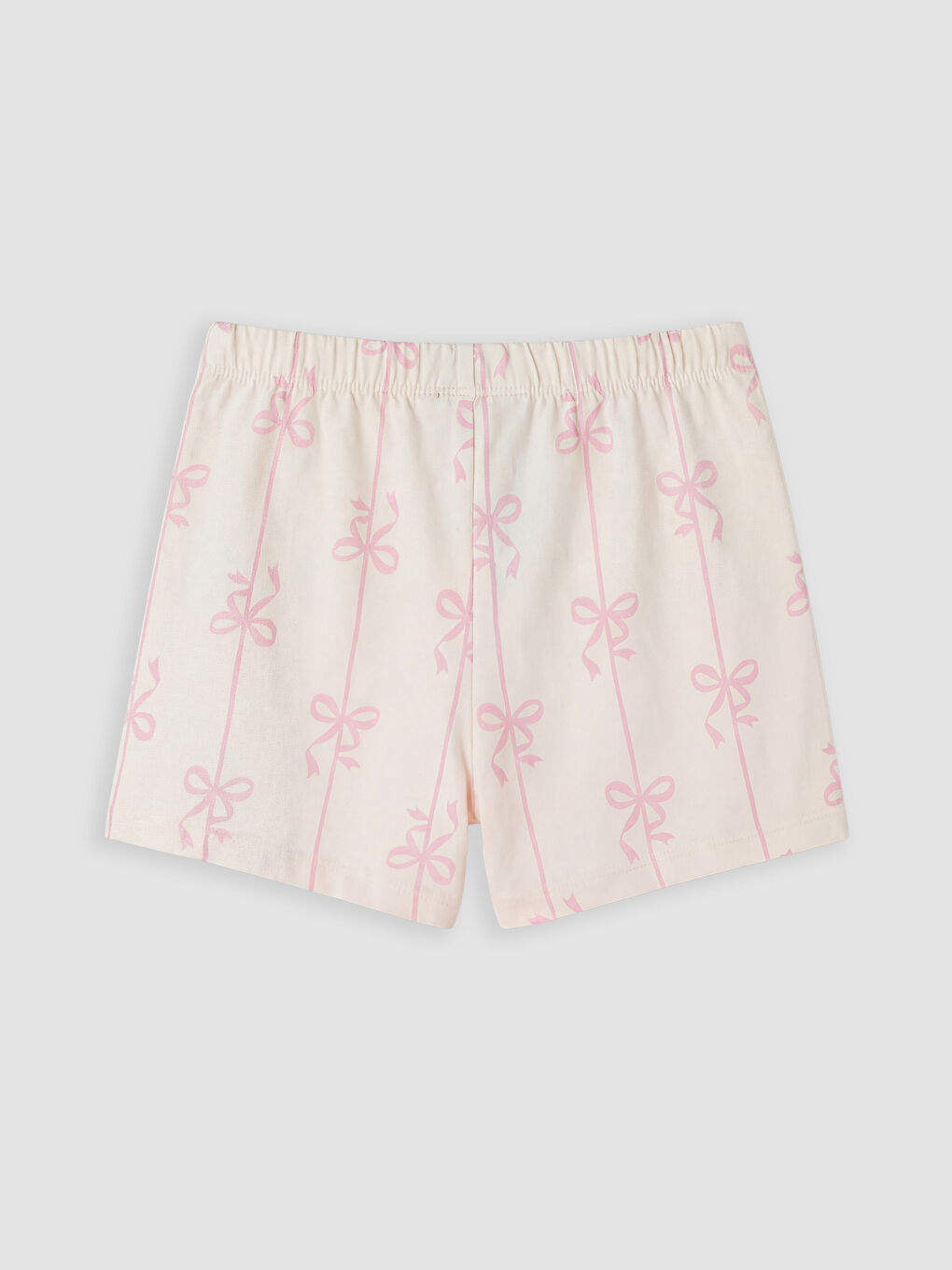 Pembe Fiyonk Desenli Kız Çocuk Şortlu Pijama Takımı-4