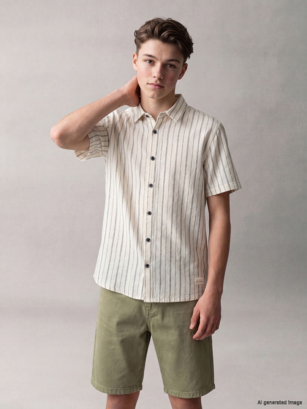 Striped Poplin Boys' Shirt