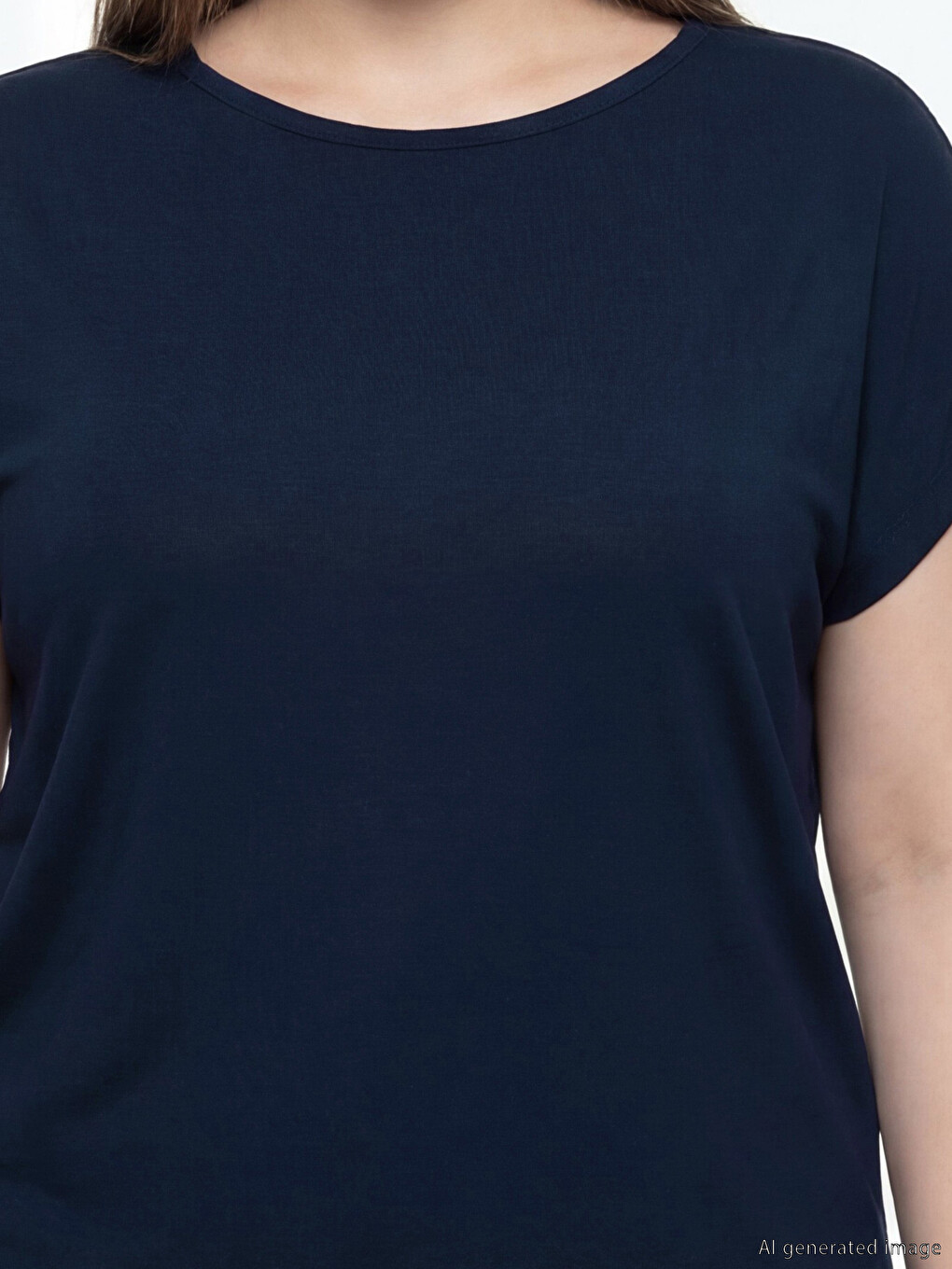 Plus Size Crew Neck Women's T-Shirt-2