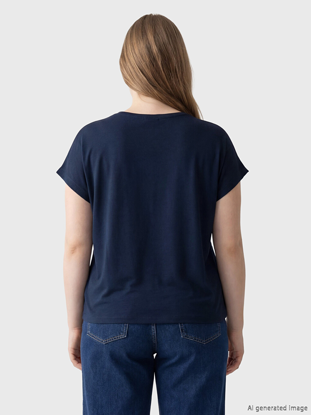 Plus Size Crew Neck Women's T-Shirt-3