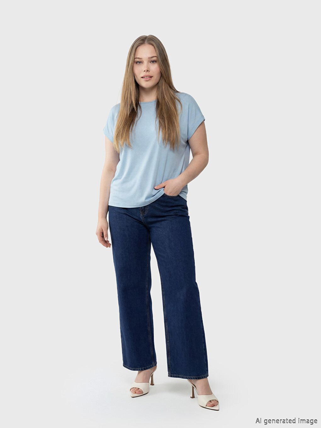 Plus Size Crew Neck Women's T-Shirt-1