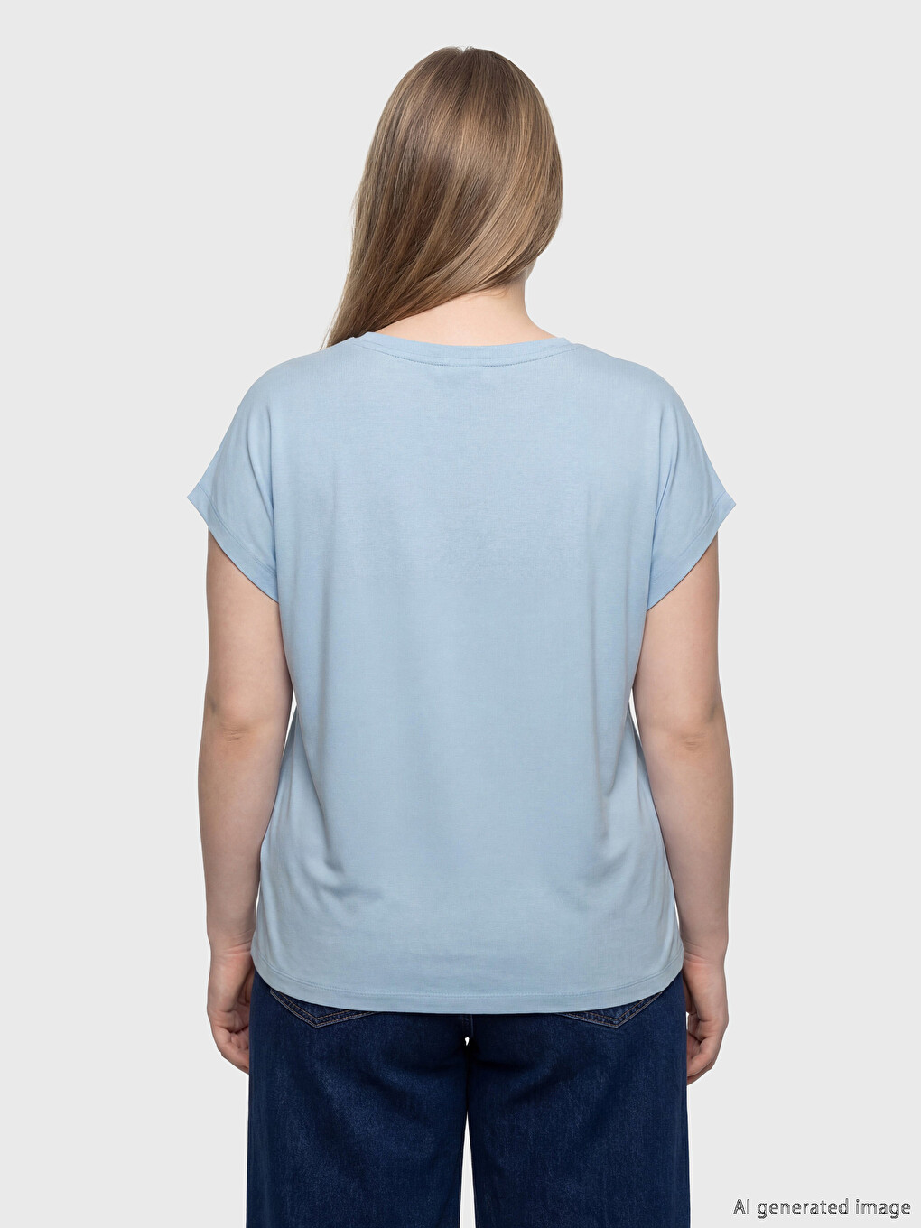 Plus Size Crew Neck Women's T-Shirt-3