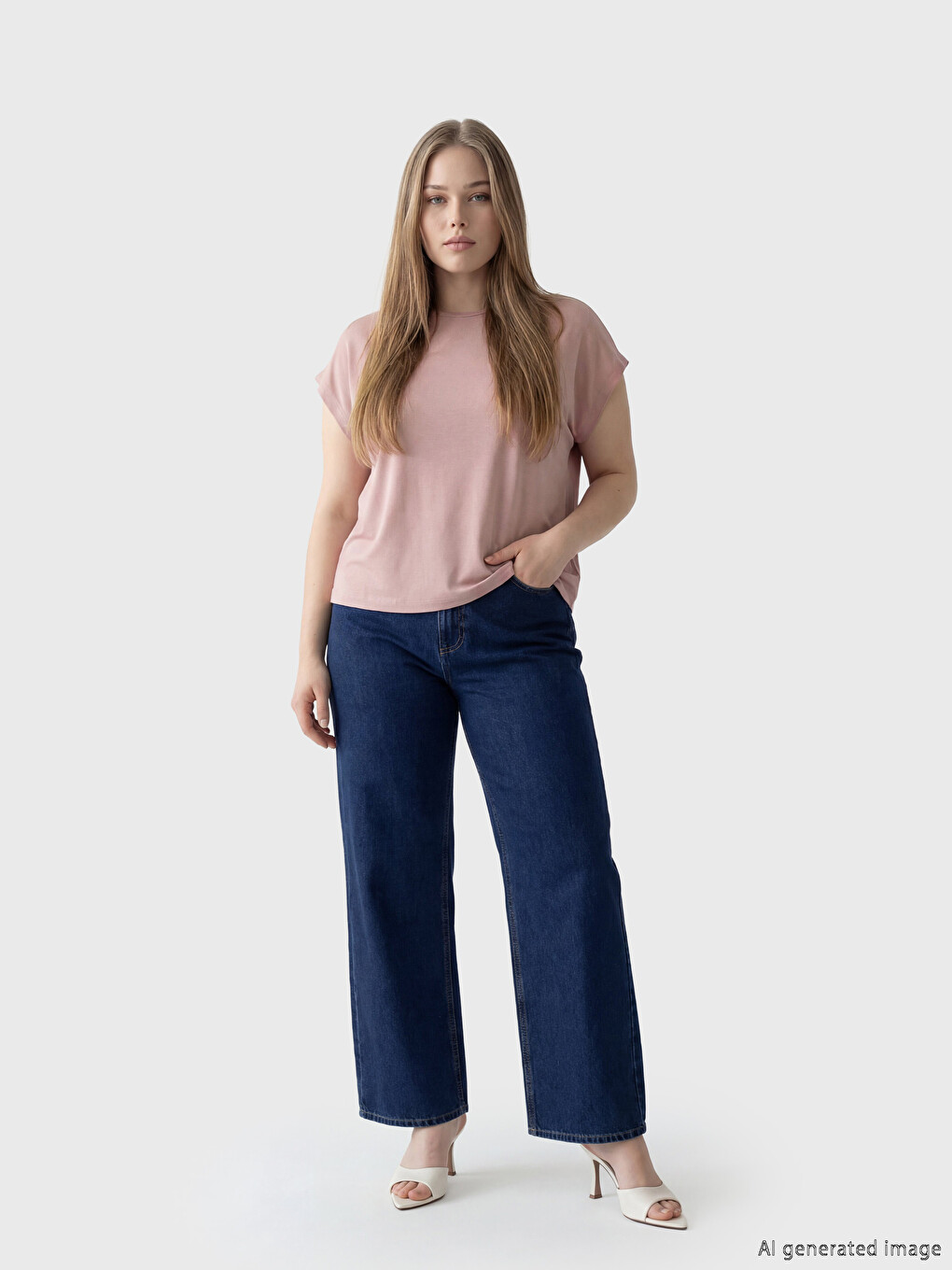 Plus Size Crew Neck Women's T-Shirt-1