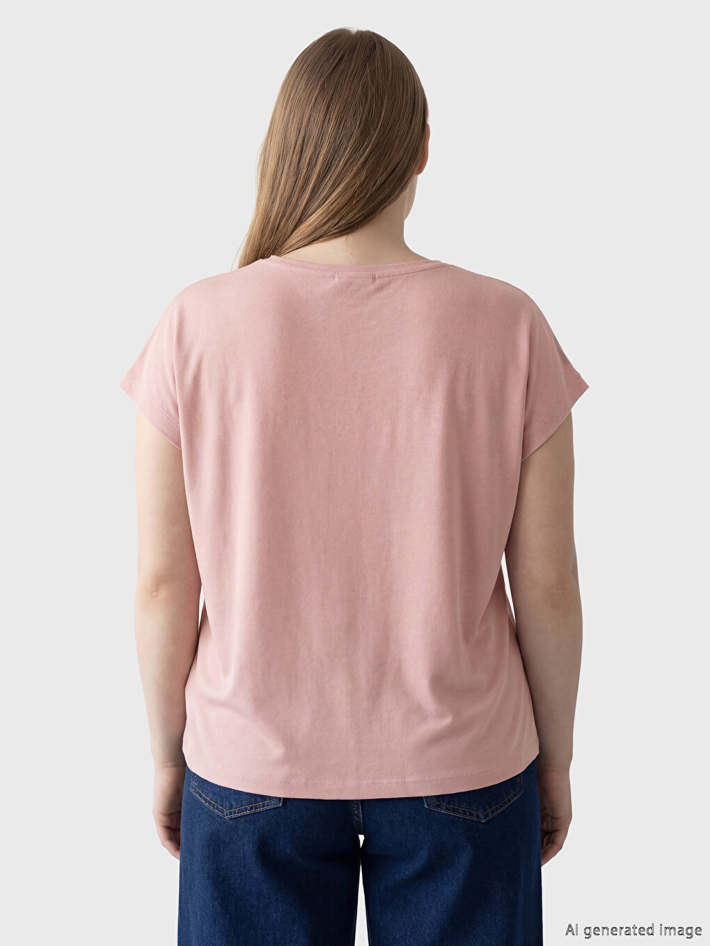 Plus Size Crew Neck Women's T-Shirt-3