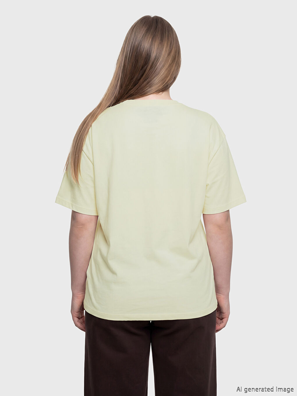 Sarı Büyük Beden Kadın Tişört-3