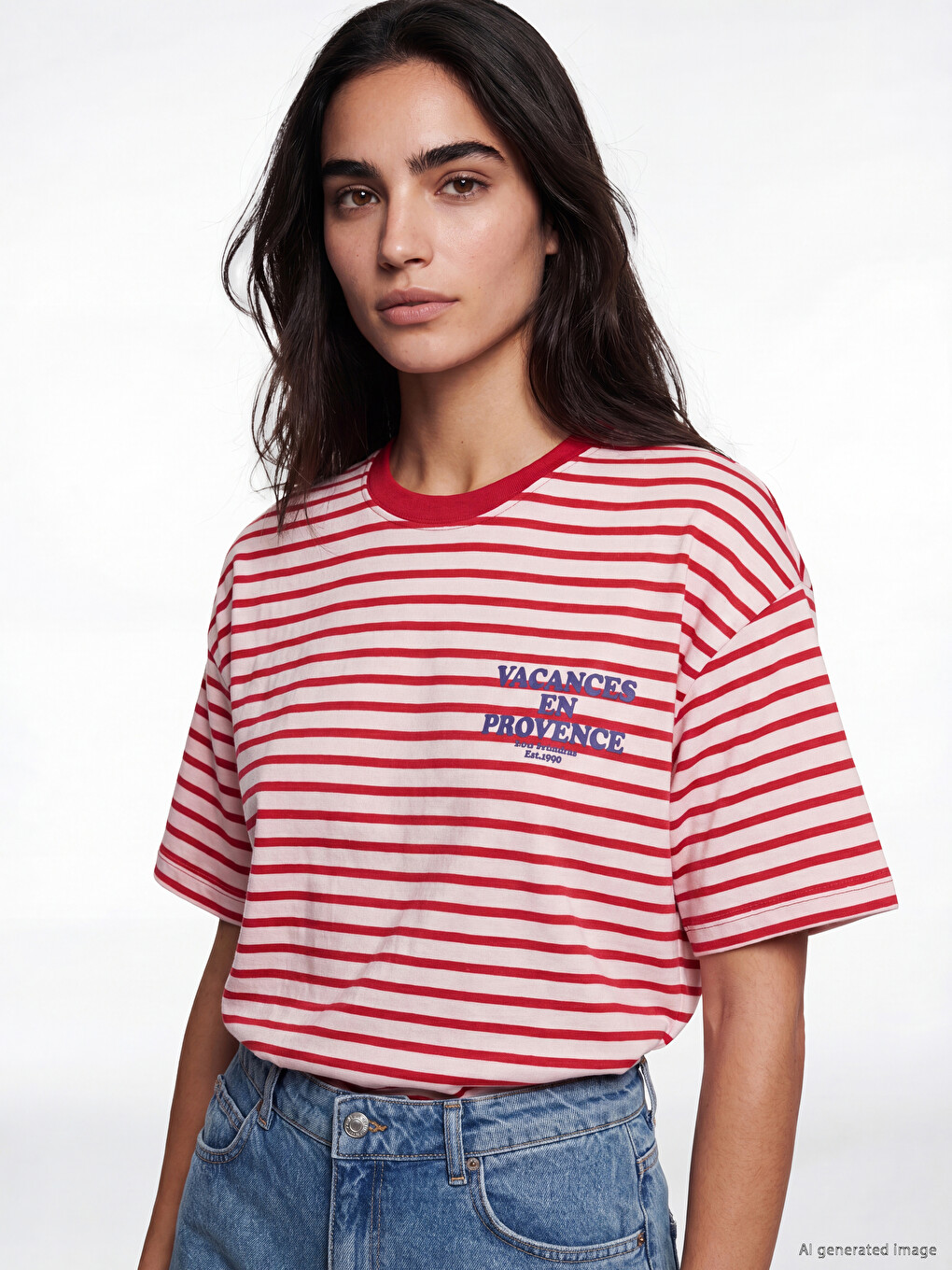 Striped 100% Cotton Women's T-Shirt