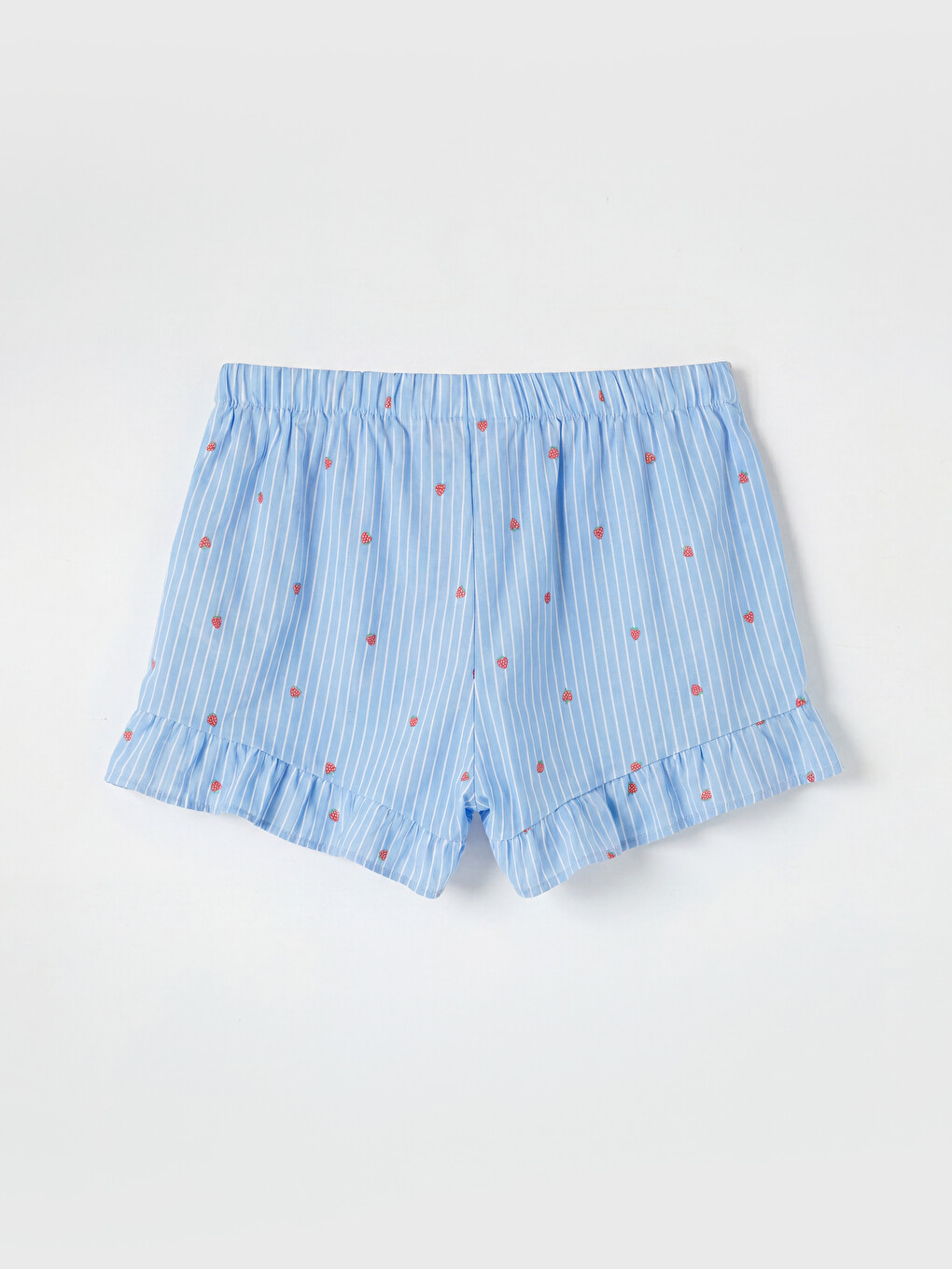 Mavi Desenli Kadın Şortlu Pijama Takımı-4