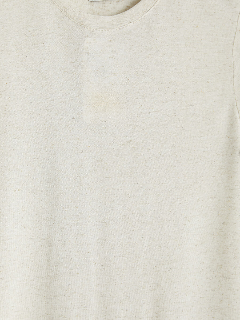 Bej Bisiklet Yaka Kadın Tişört-2