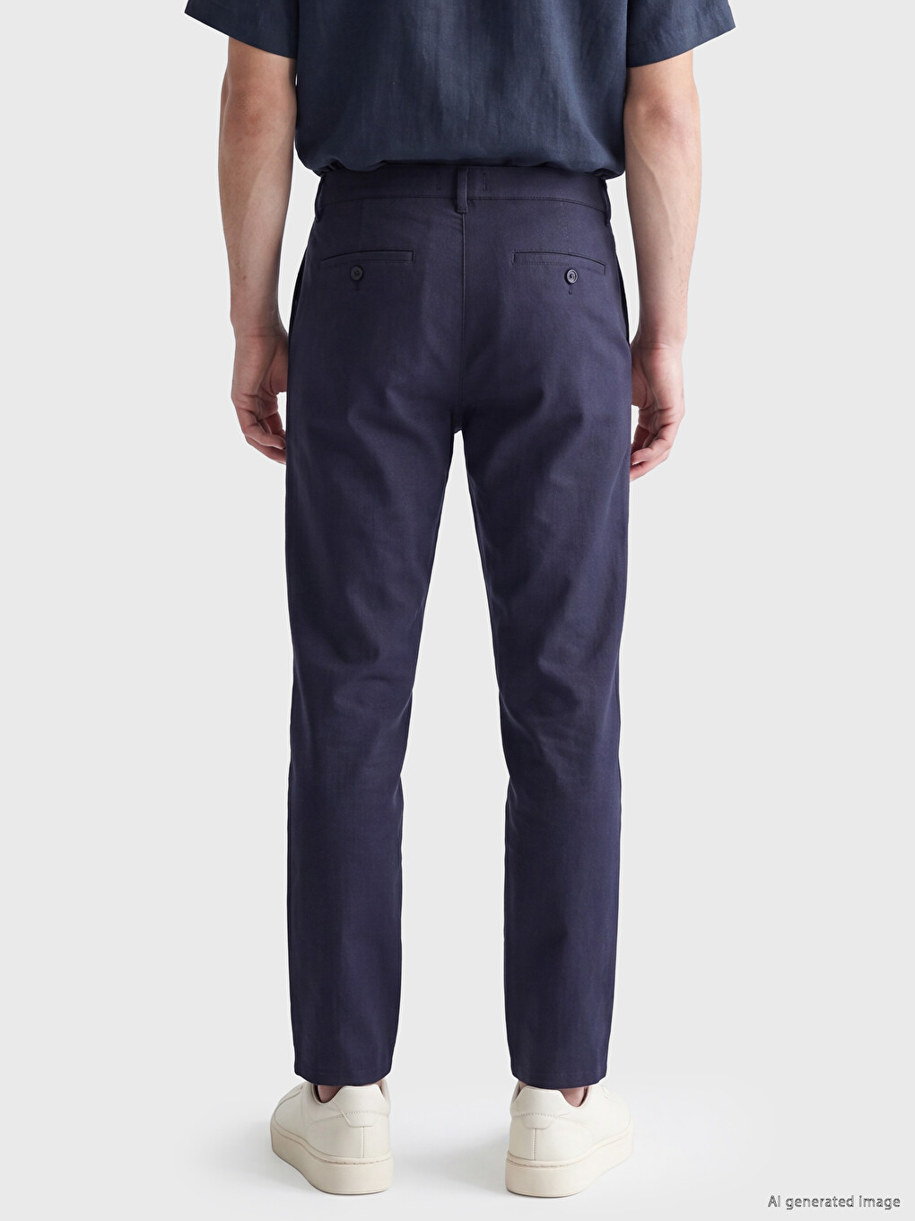 Regular Fit Linen-look Men's Chino Trousers-2