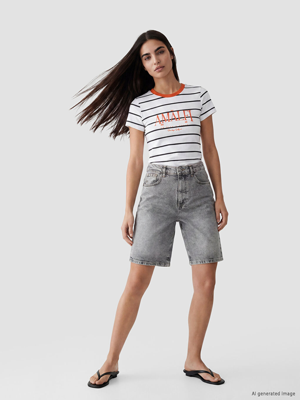 Crew Neck Amalfi Printed Women's T-Shirt-1