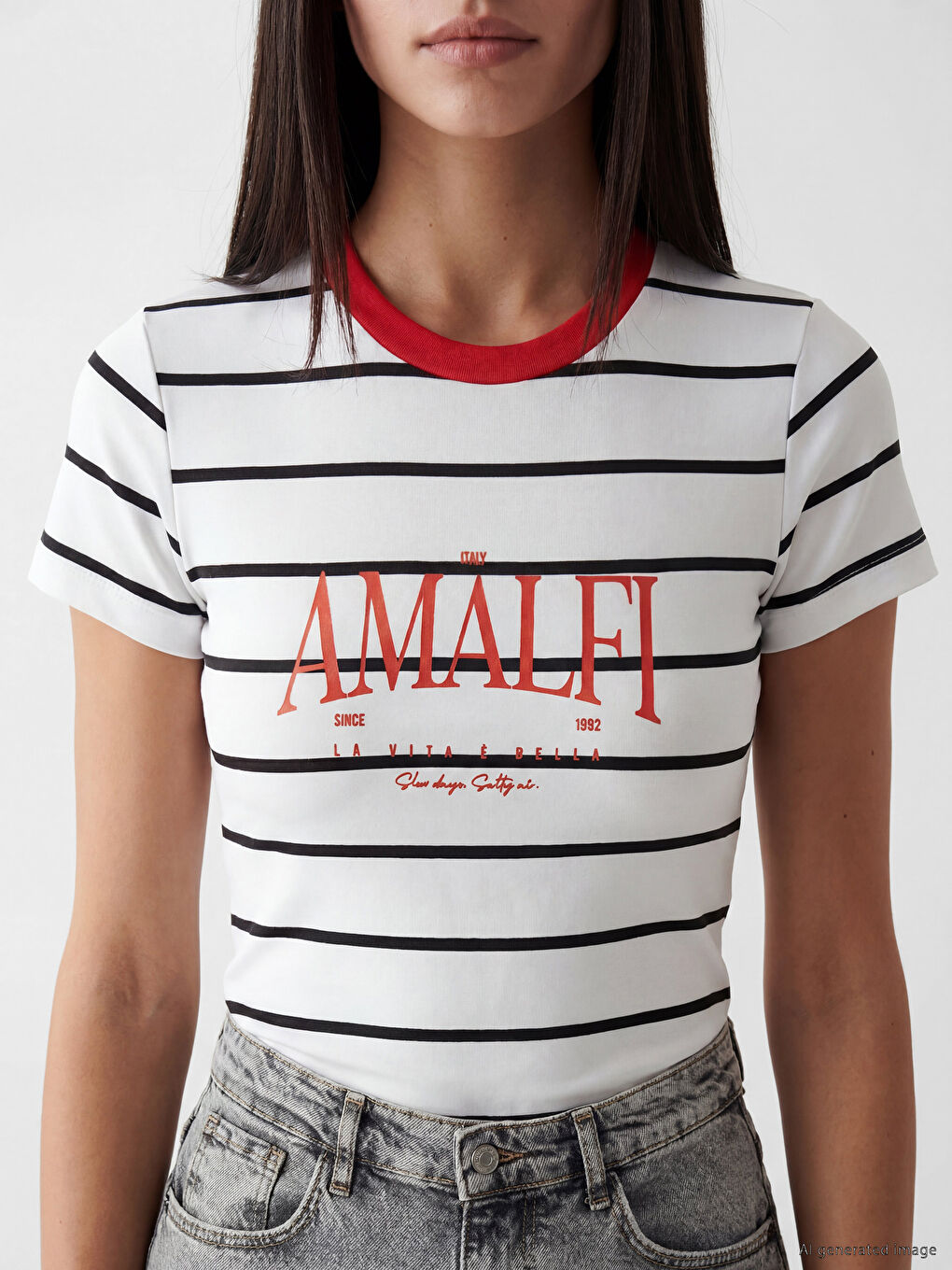 Crew Neck Amalfi Printed Women's T-Shirt-2