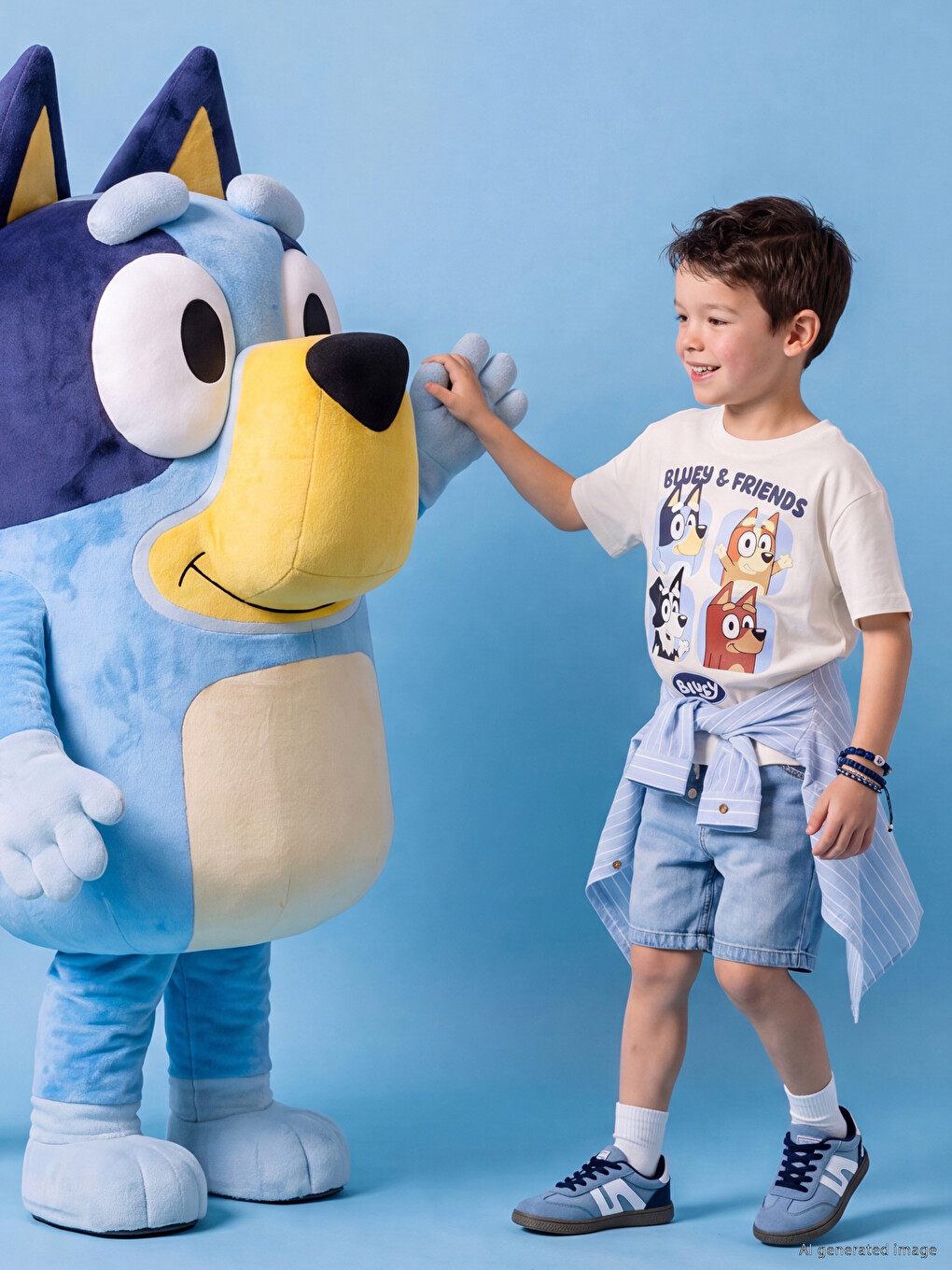Crew Neck Bluey Printed Boys' T-shirt-4