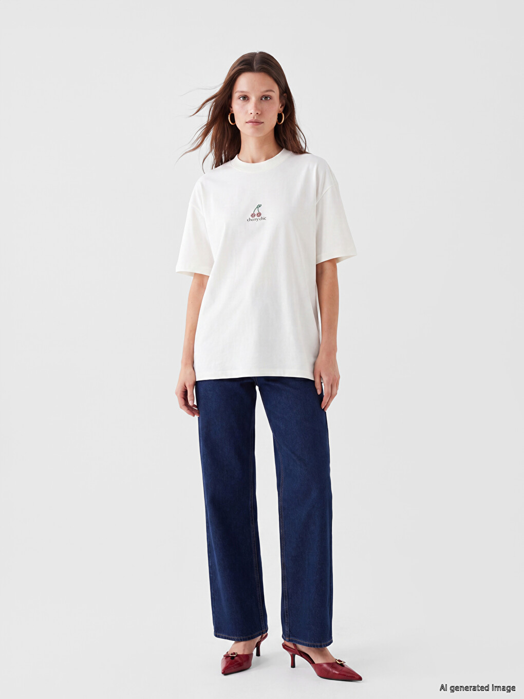 Cherry Printed 100% Cotton Women's T-Shirt-1