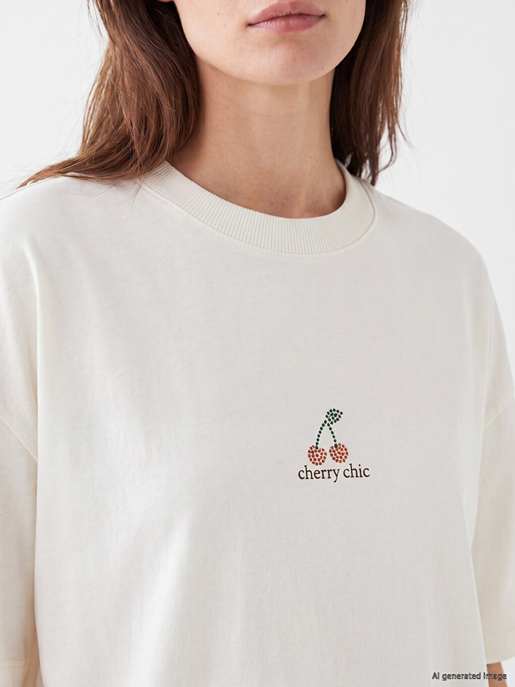 Cherry Printed 100% Cotton Women's T-Shirt-2
