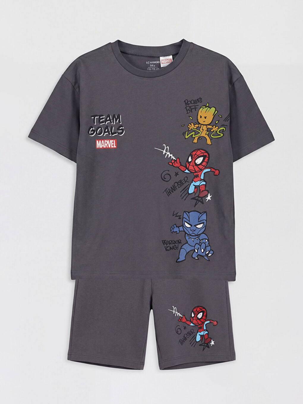 Gri Spider-Man Baskılı Erkek Çocuk Pijama Takımı