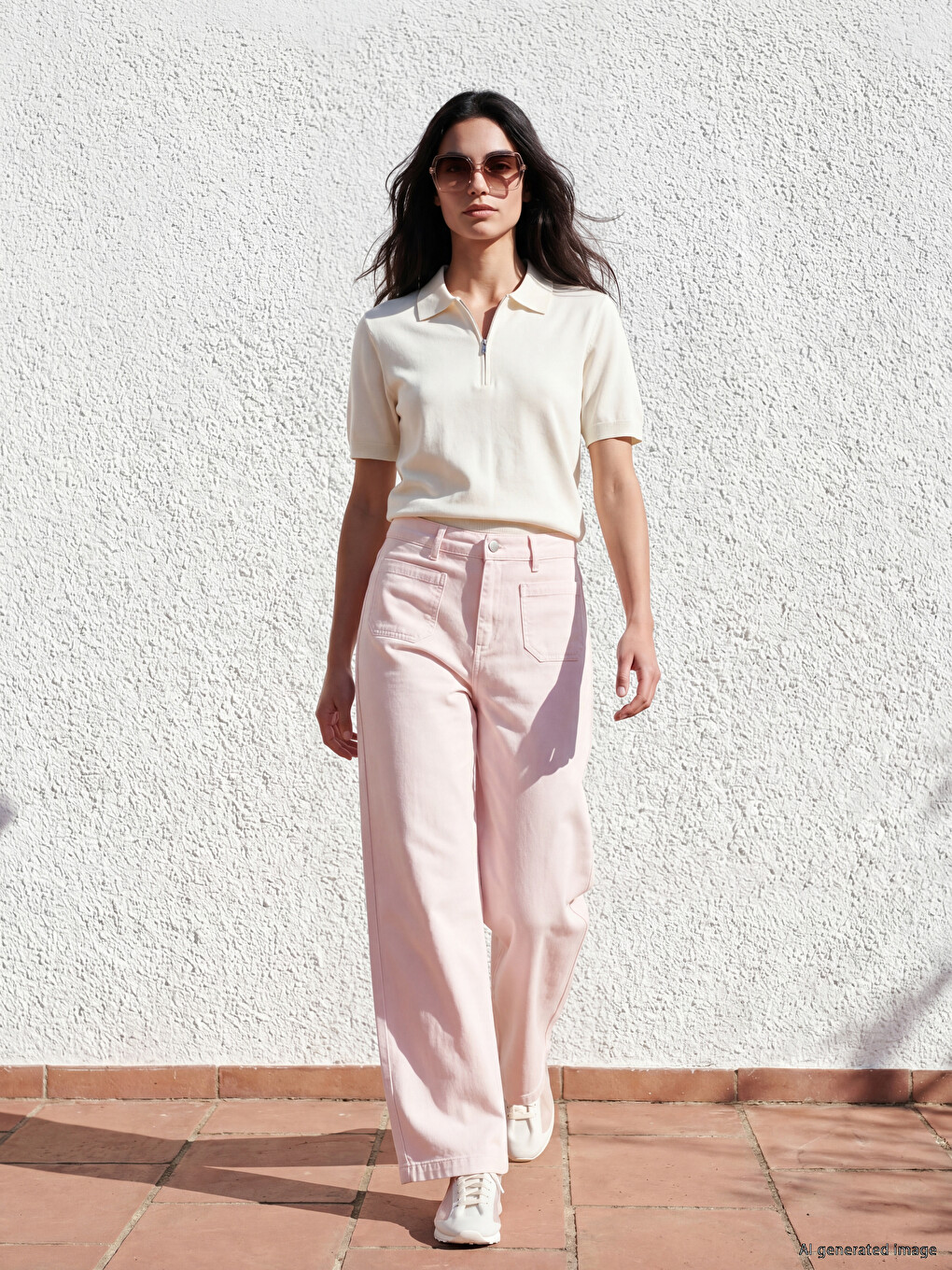 LCW Jeans Pembe Yüksek Bel Wideleg Kadın Jean Pantolon