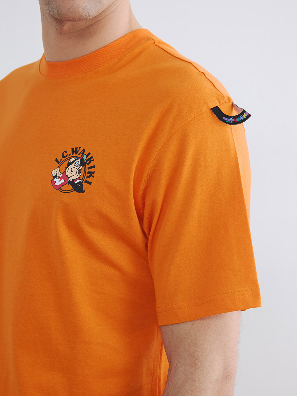 Crew Neck Nostalgic Monkey Printed Men's T-Shirt-7