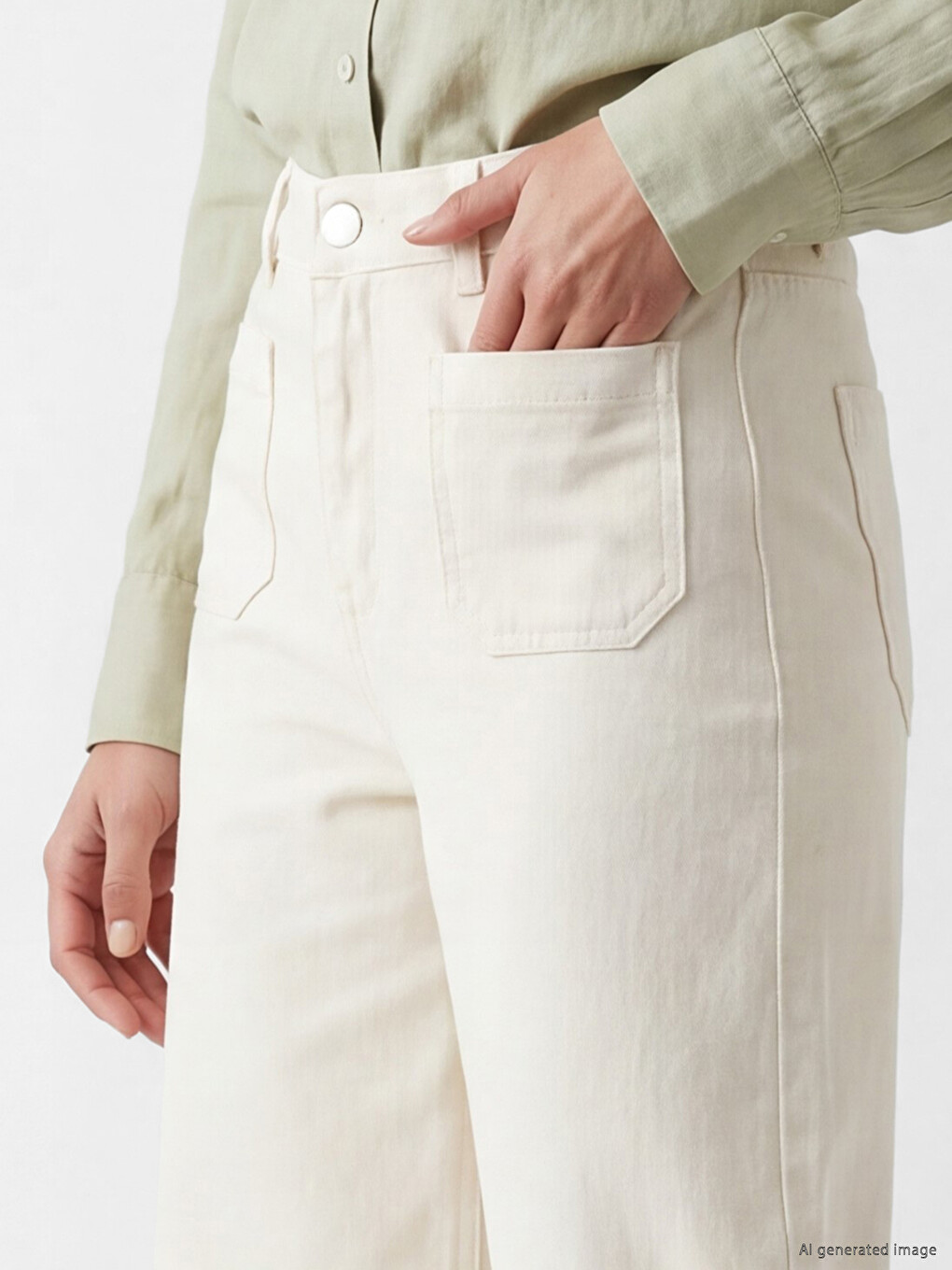 High Waisted Wideleg Women's Jeans-2