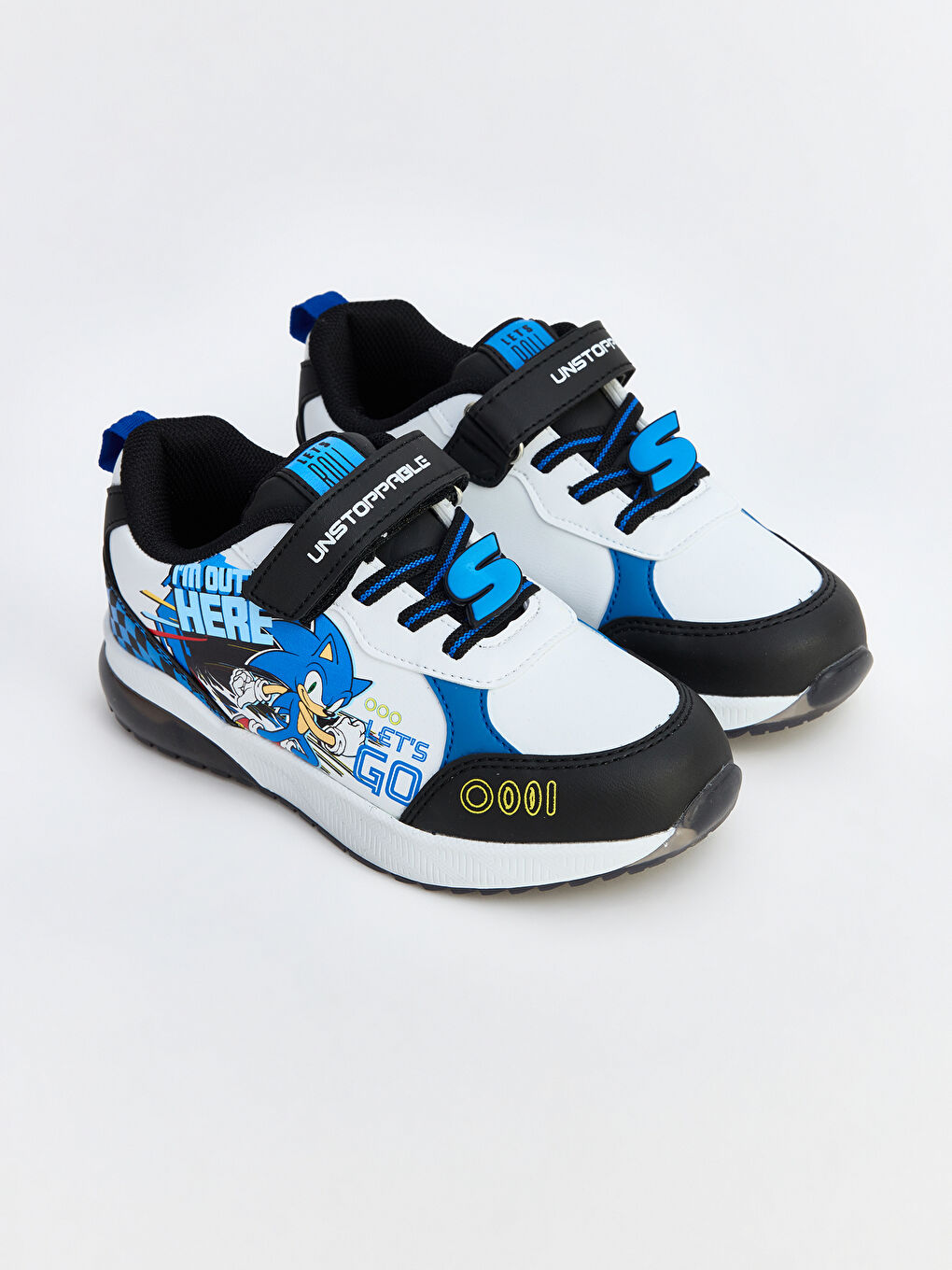 Siyah Sonic Baskılı Erkek Çocuk Spor Ayakkabı