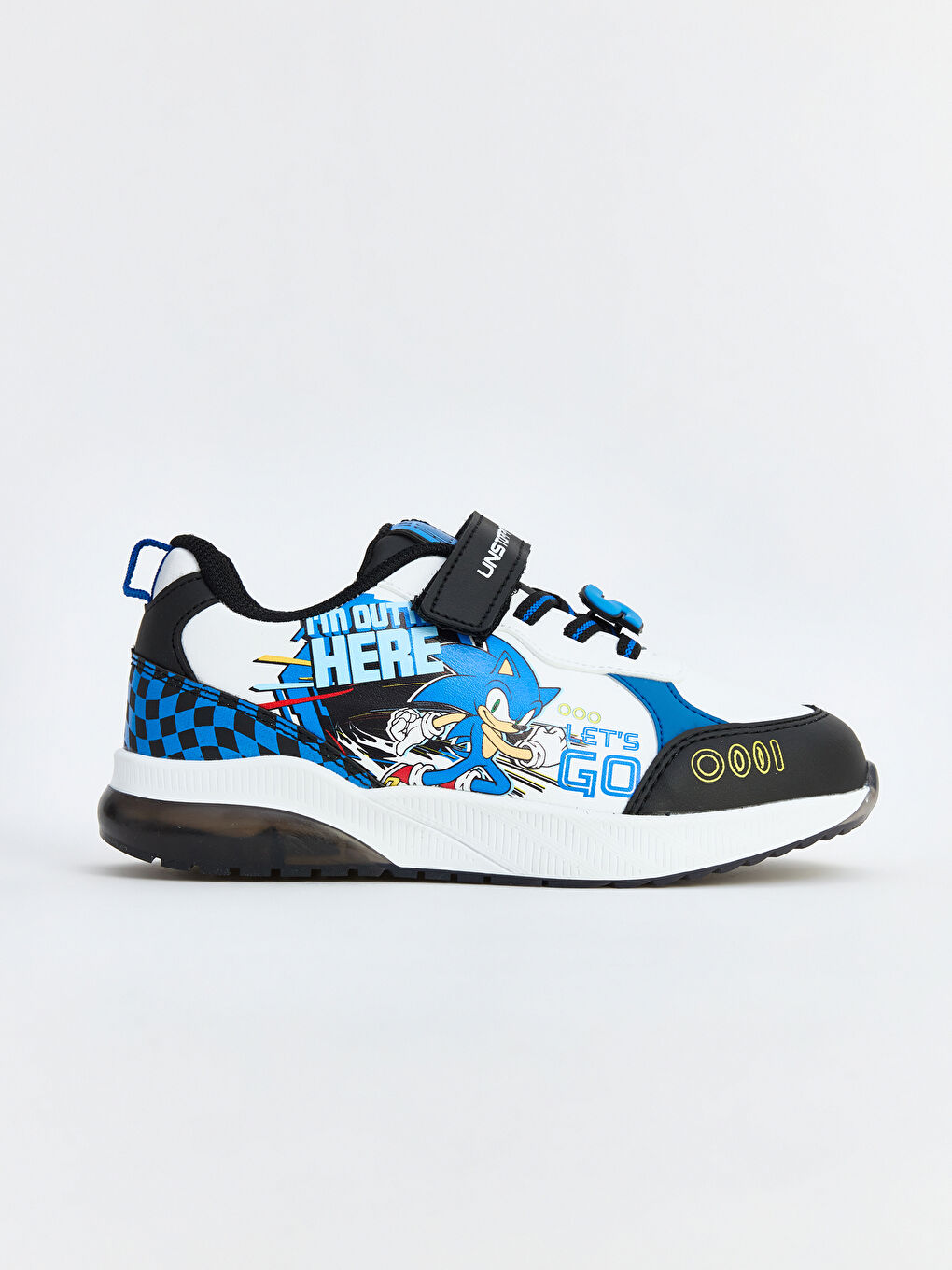 Siyah Sonic Baskılı Erkek Çocuk Spor Ayakkabı-1