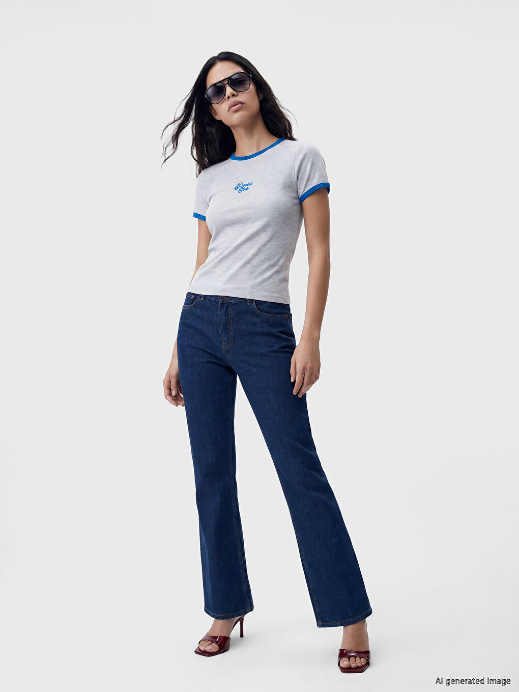 Ženska majica sa okruglim izrezom i vezom-1