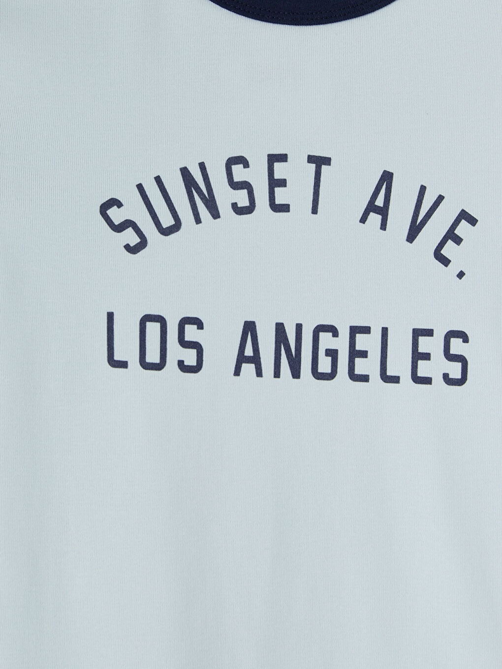 Mavi Bisiklet Yaka Los Angeles Baskılı Kadın Tişört-6