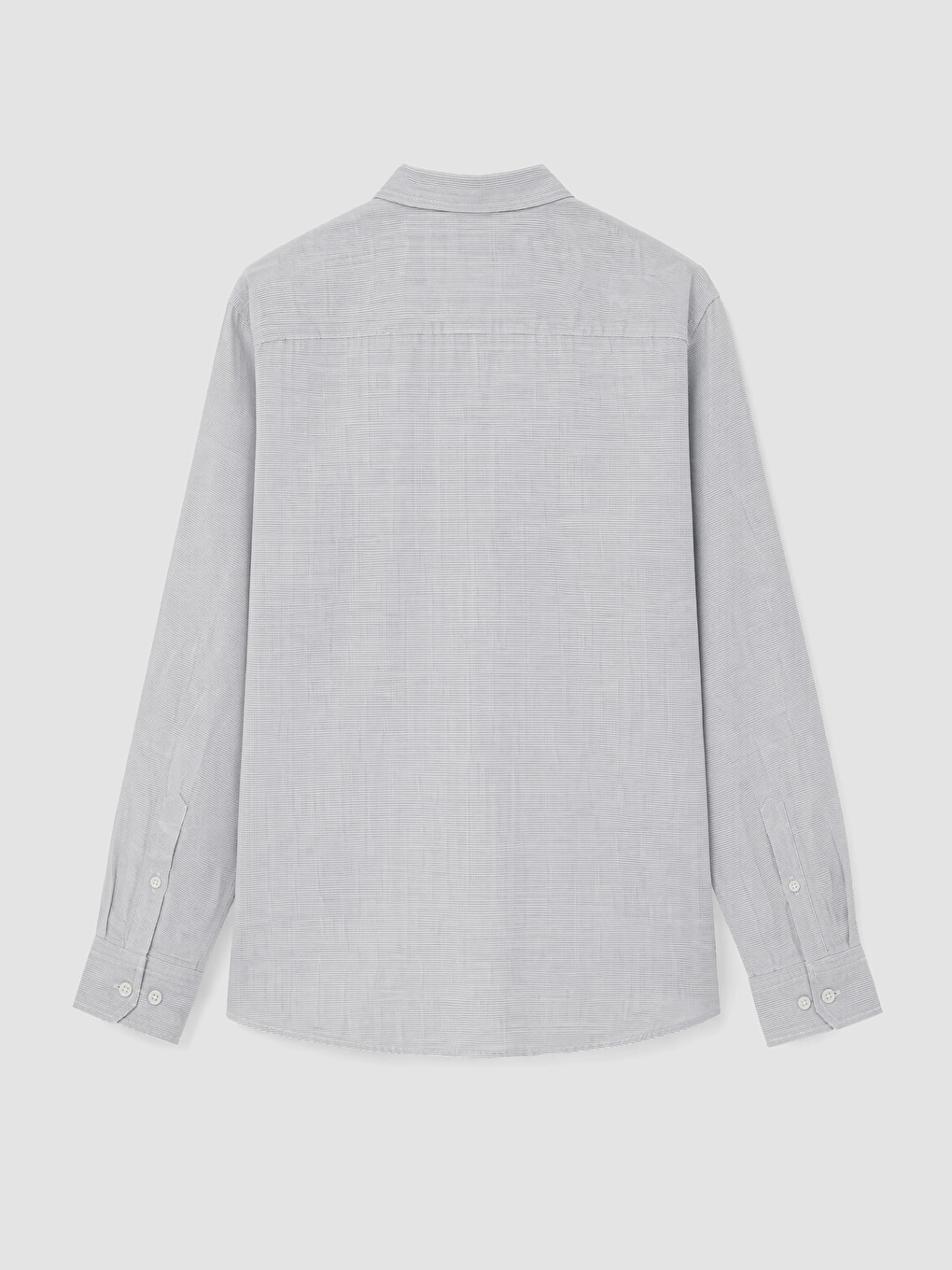 Lacivert Regular Fit Keten Karışımlı Erkek Gömlek-1