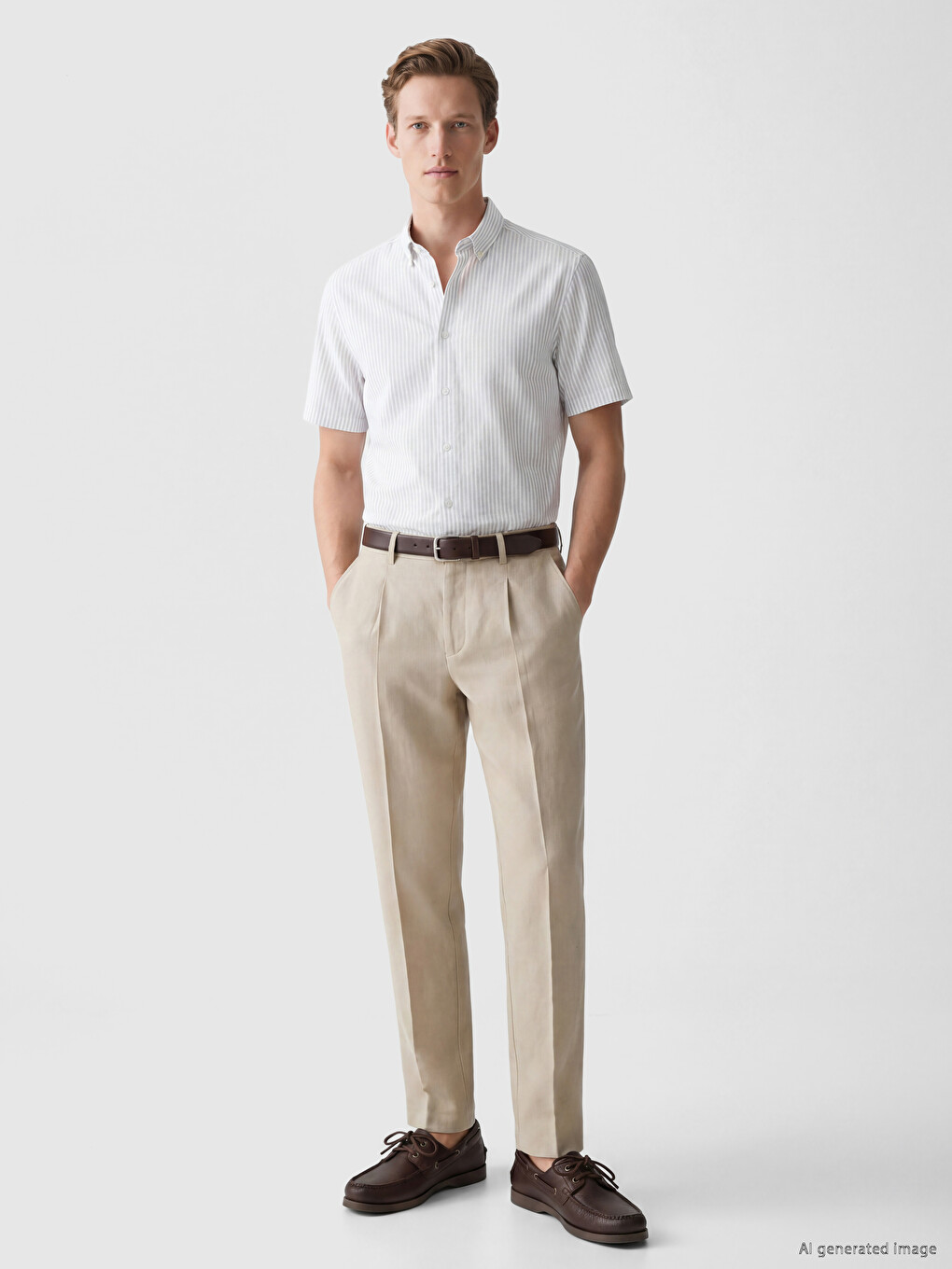 Regular Fit Striped Linen Blend Men's Shirt-1