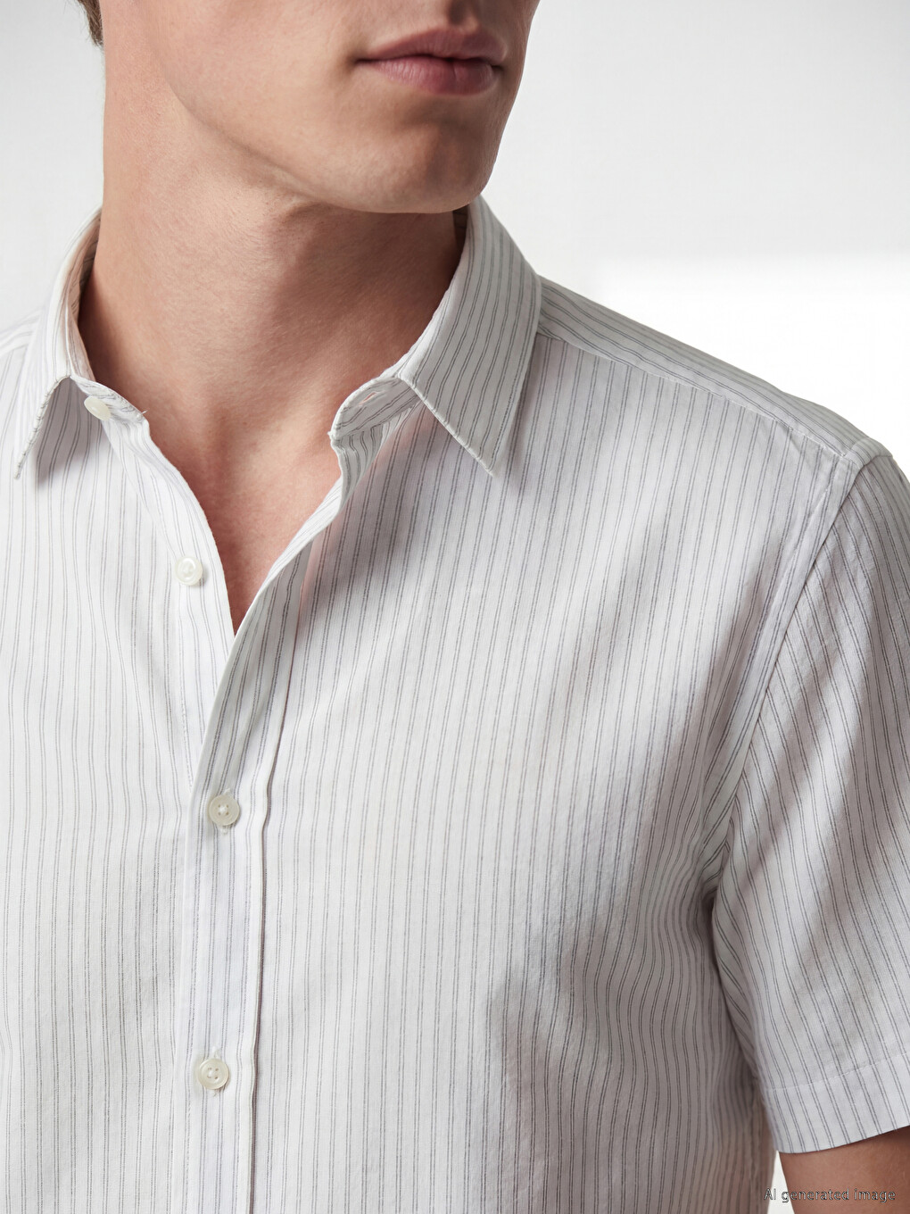 Regular Fit Striped Linen Blend Men's Shirt-2