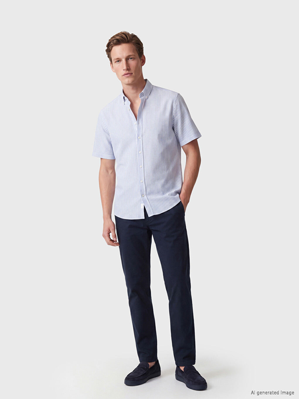 Regular Fit Striped Linen Blend Men's Shirt-1