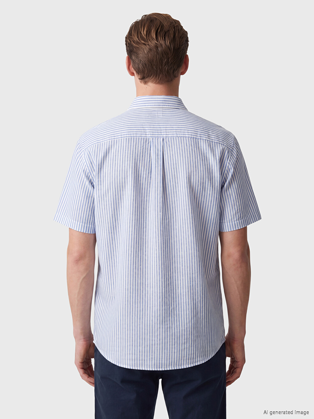 Regular Fit Striped Linen Blend Men's Shirt-3