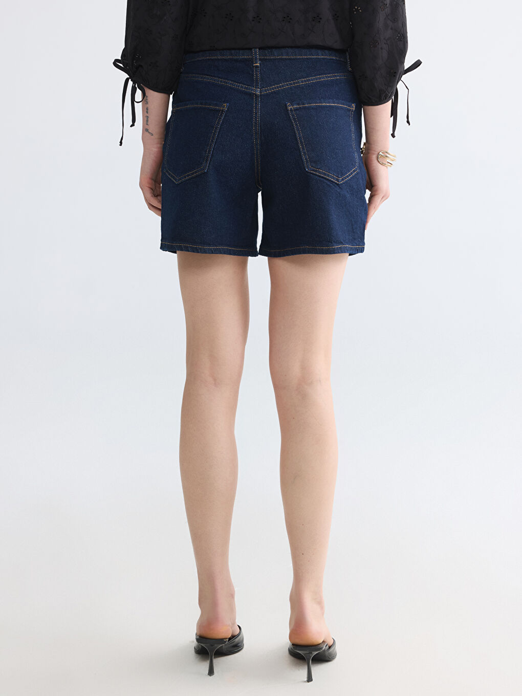 Regular Fit Women's Jean Shorts-3