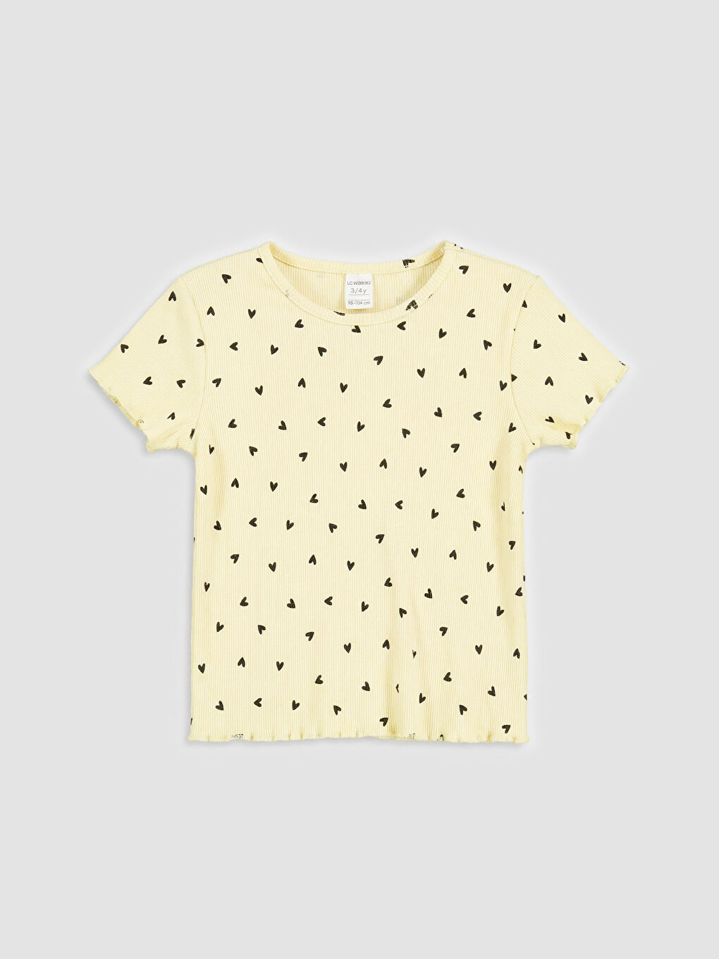 Sarı Kalp Desenli Kız Bebek Takım-1