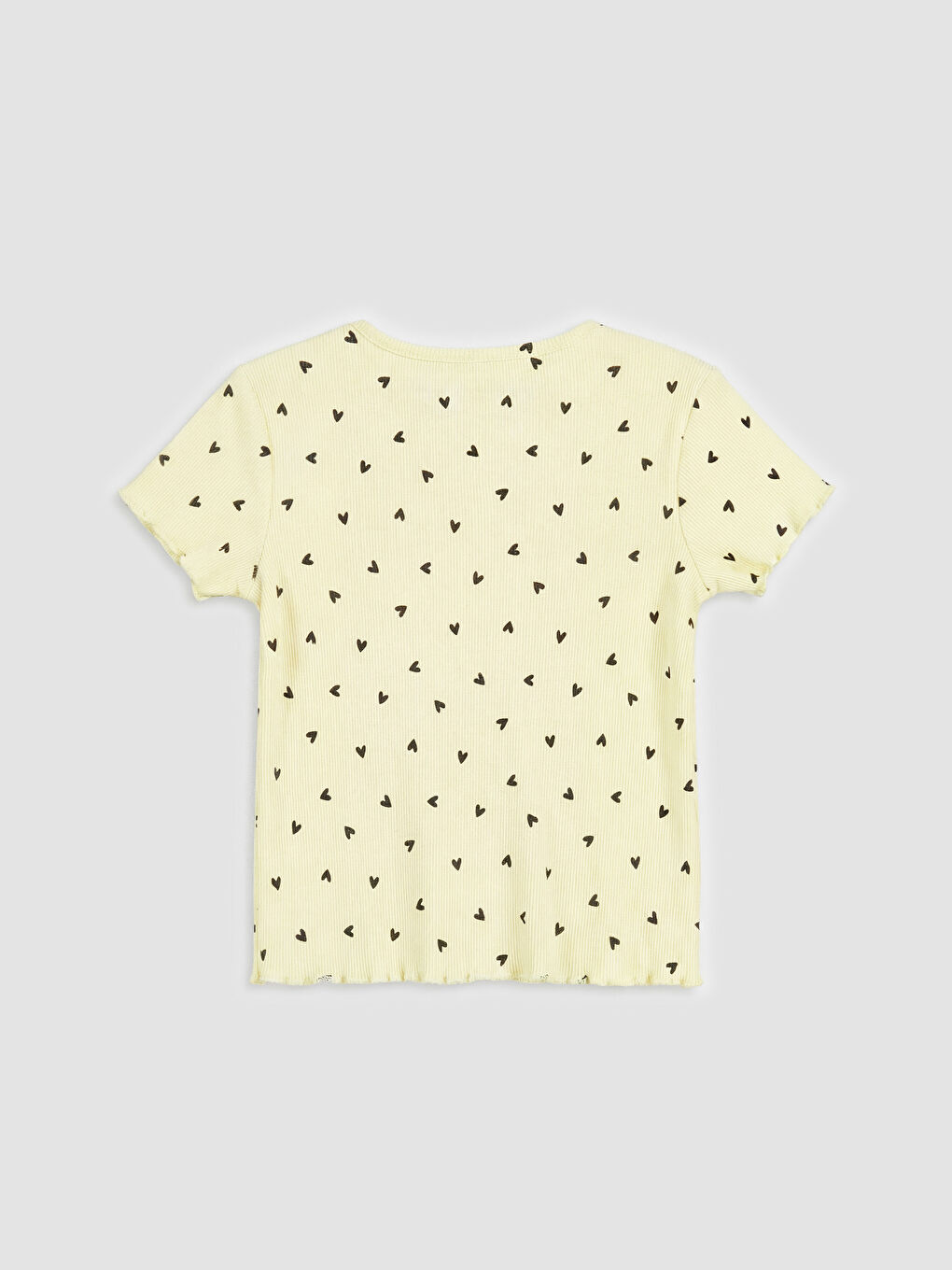 Sarı Kalp Desenli Kız Bebek Takım-3