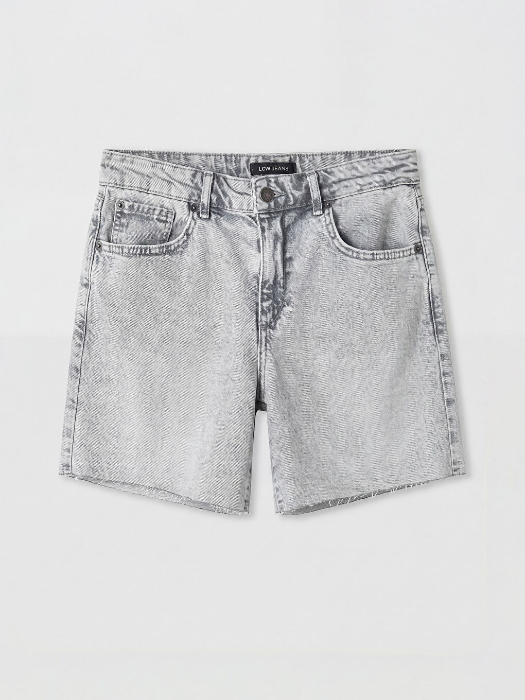 Gri Regular Fit Kadın Jean Şort