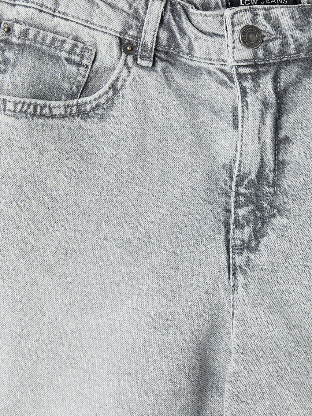 Gri Regular Fit Kadın Jean Şort-2