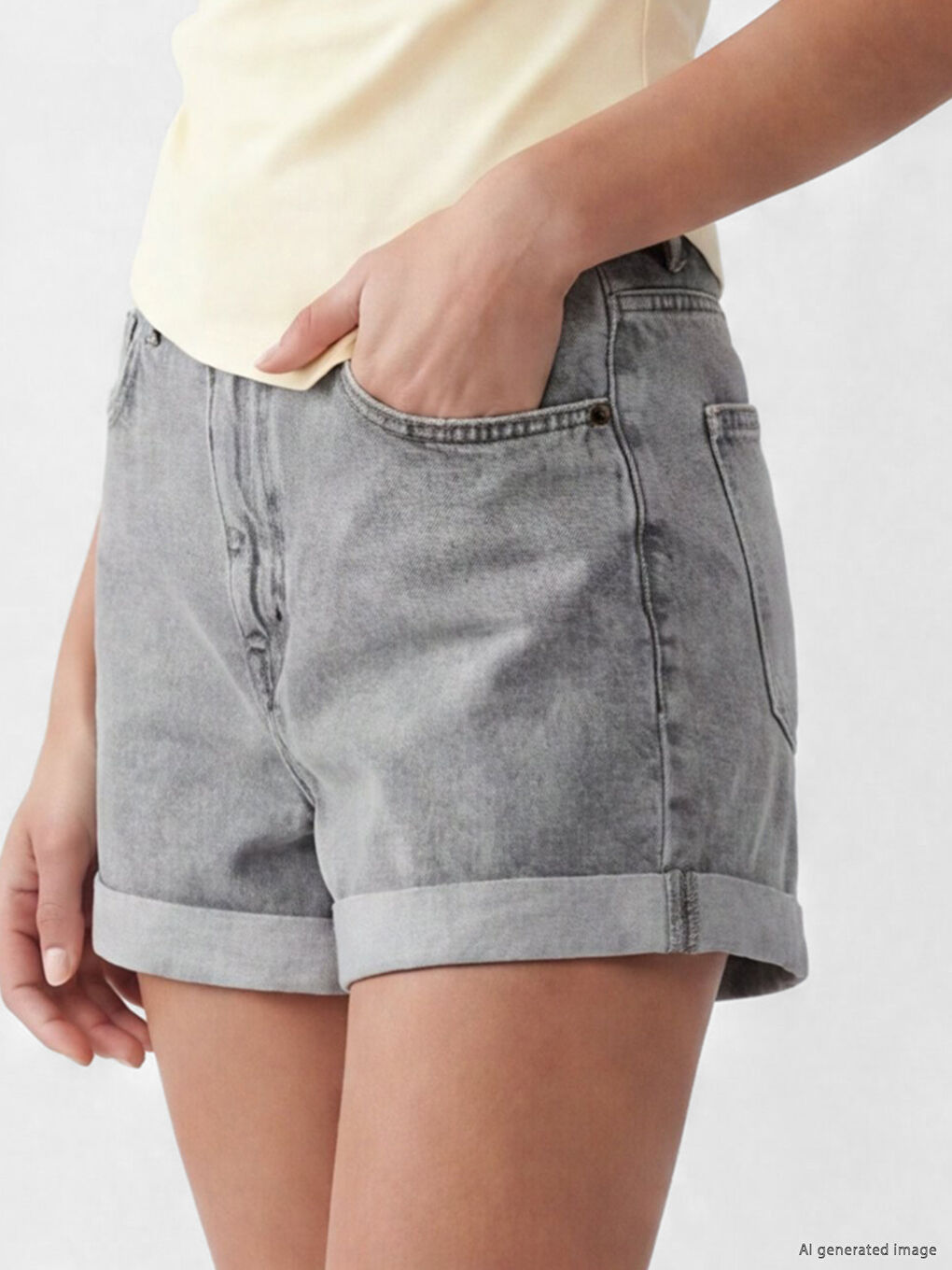 Regular Fit Women's Jean Shorts-2