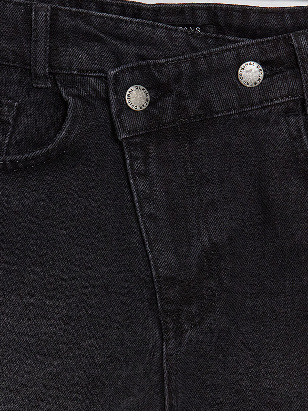 Siyah Regular Fit Kadın Mini Jean Şort-5