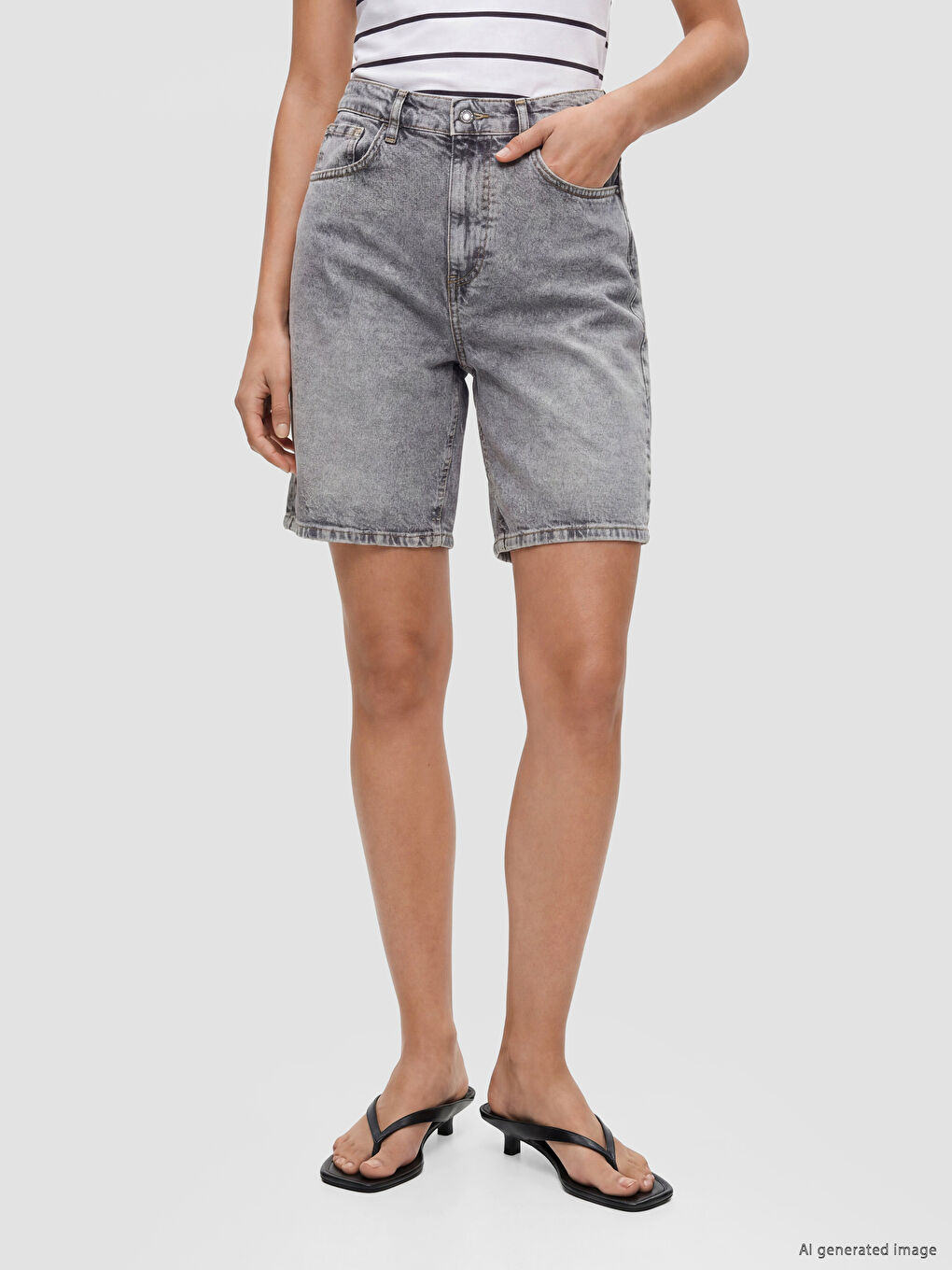 Bermuda Fit Women's Jean Shorts-1