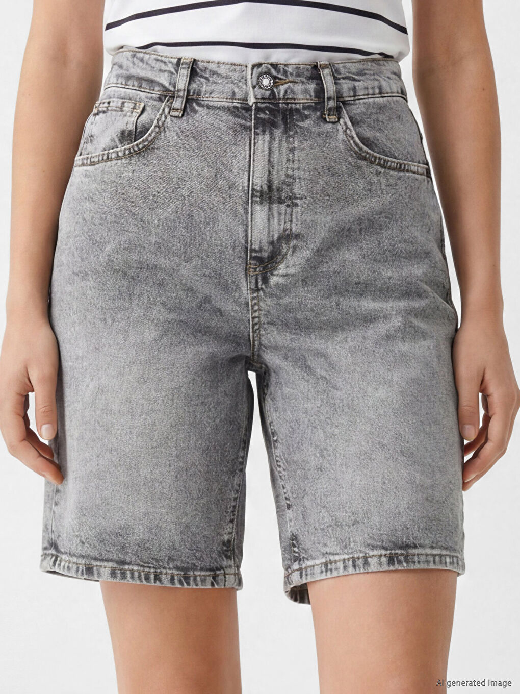 Bermuda Fit Women's Jean Shorts-2