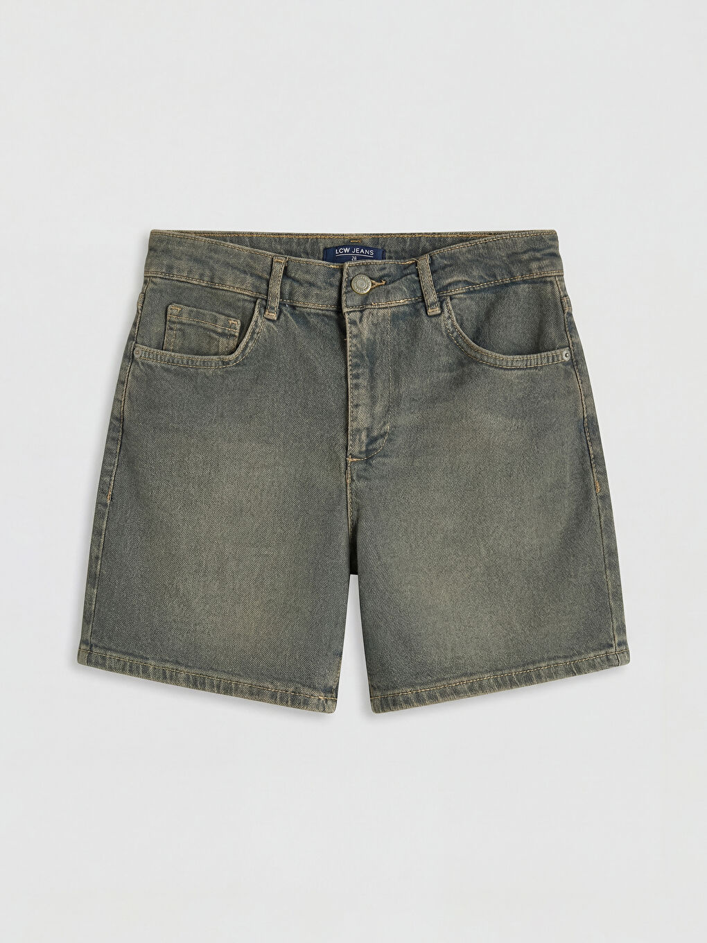 İndigo Yüksek Bel Kadın Jean Şort