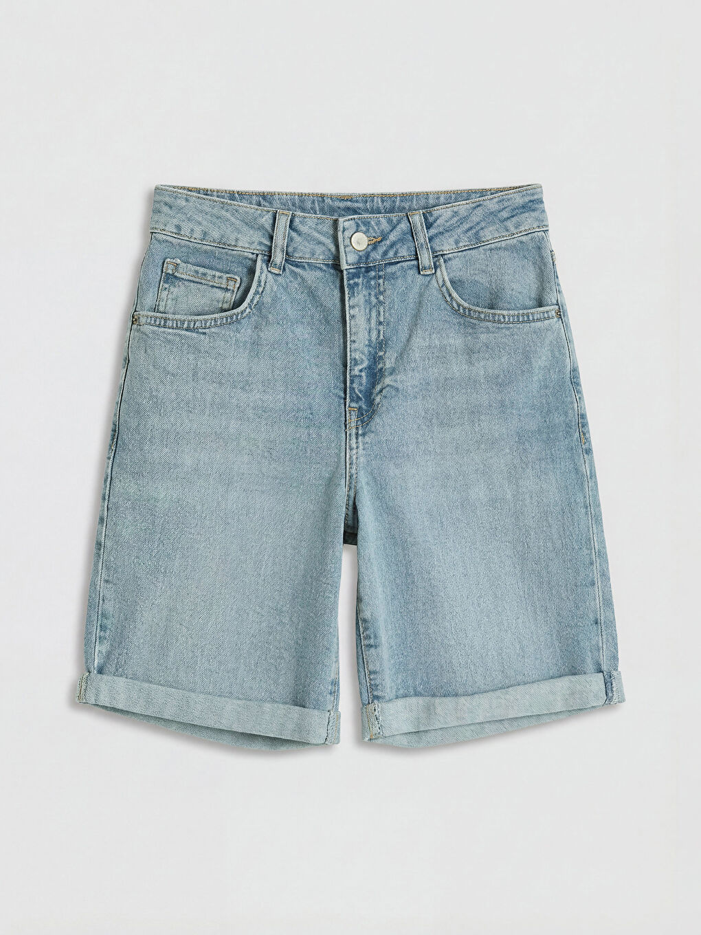 İndigo Slim Fit Kadın Jean Şort