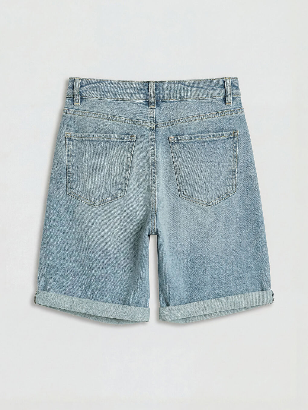 İndigo Slim Fit Kadın Jean Şort-1