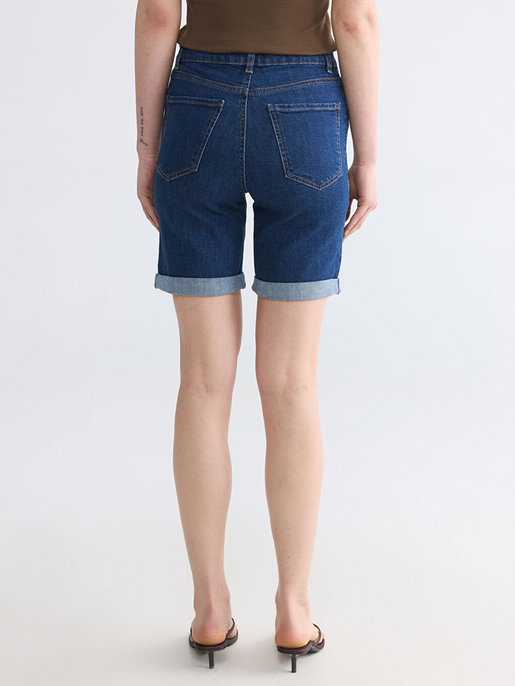 Slim Fit Women's Denim Shorts-3